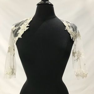 Soft lace tulle bolero bridal ivory shrug